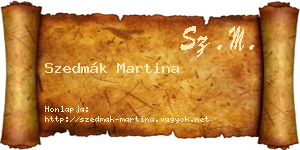 Szedmák Martina névjegykártya